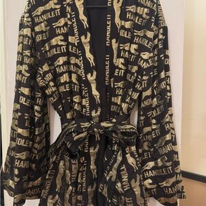 Dylanlex “Handle It” Black & Gold Women's Robe; size L/XL; like new
